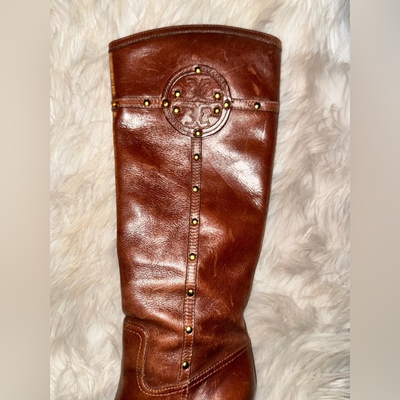 SOLD Tory Burch Colleen Studded Platform Knee High Boots Brown Size 7 - Picture 6 of 13
